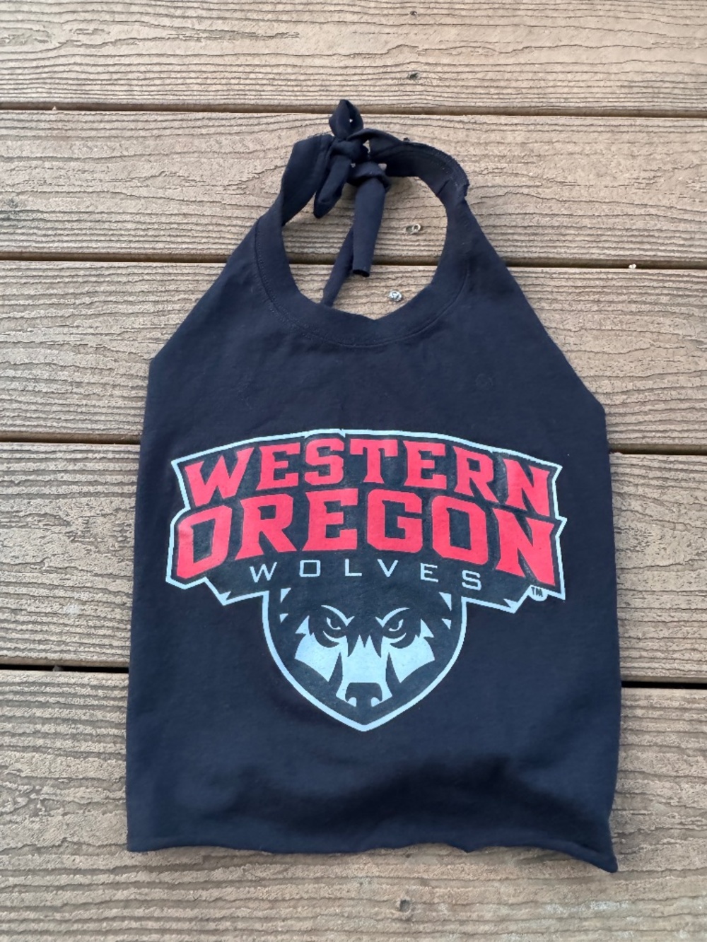 Western Oregon Wolves black halter top